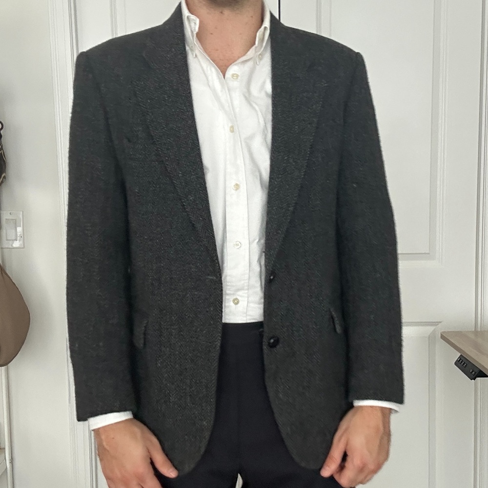 Harris Tweed grey blazer size 40R - Picture 1 of 4